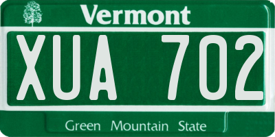 VT license plate XUA702
