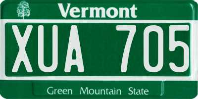 VT license plate XUA705