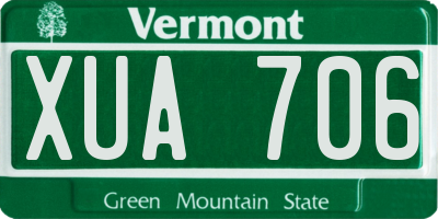 VT license plate XUA706