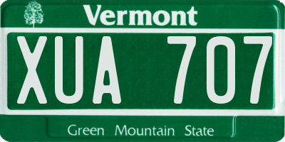 VT license plate XUA707