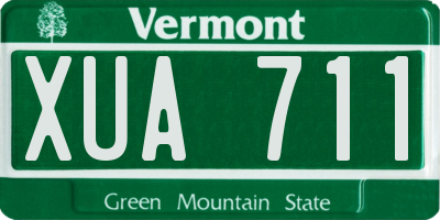VT license plate XUA711