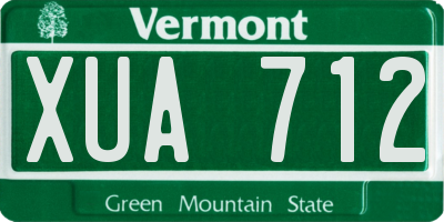 VT license plate XUA712