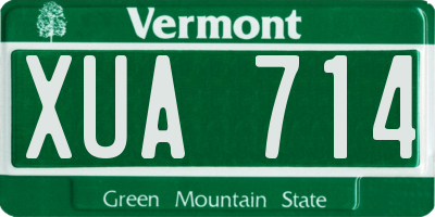 VT license plate XUA714