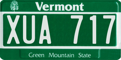 VT license plate XUA717