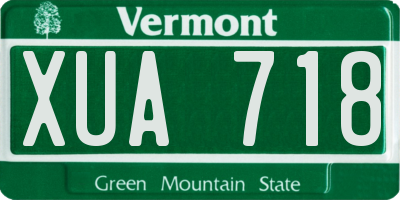 VT license plate XUA718