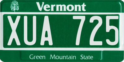 VT license plate XUA725