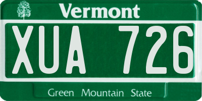 VT license plate XUA726