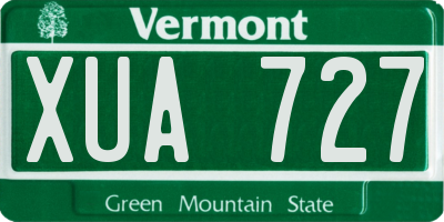 VT license plate XUA727