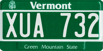 VT license plate XUA732