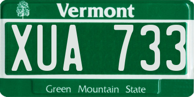 VT license plate XUA733