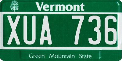 VT license plate XUA736