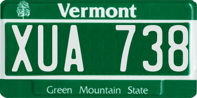VT license plate XUA738