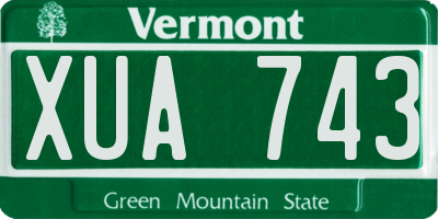 VT license plate XUA743