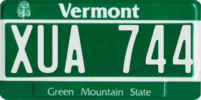 VT license plate XUA744