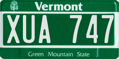 VT license plate XUA747