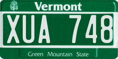 VT license plate XUA748