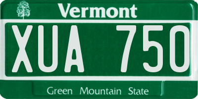 VT license plate XUA750