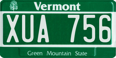 VT license plate XUA756