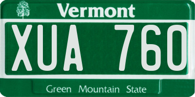 VT license plate XUA760