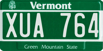 VT license plate XUA764