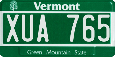 VT license plate XUA765