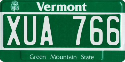 VT license plate XUA766