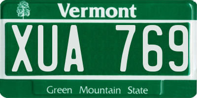 VT license plate XUA769