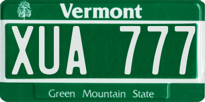 VT license plate XUA777