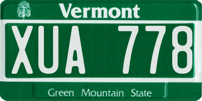 VT license plate XUA778