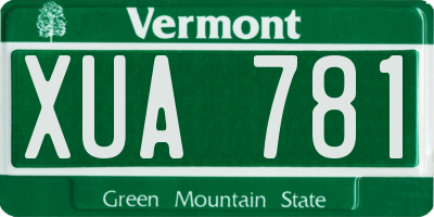 VT license plate XUA781