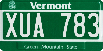 VT license plate XUA783