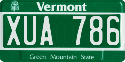 VT license plate XUA786