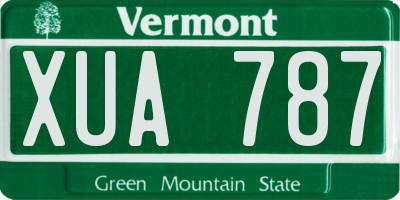 VT license plate XUA787