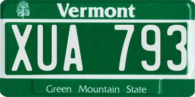 VT license plate XUA793