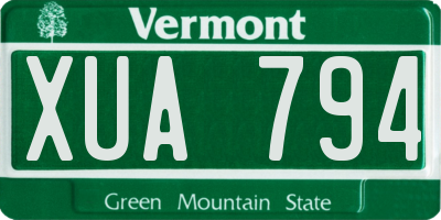 VT license plate XUA794