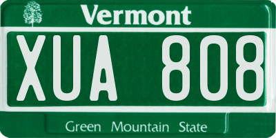 VT license plate XUA808