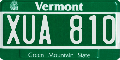 VT license plate XUA810
