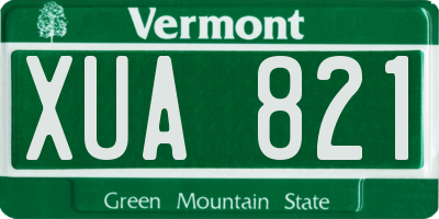 VT license plate XUA821