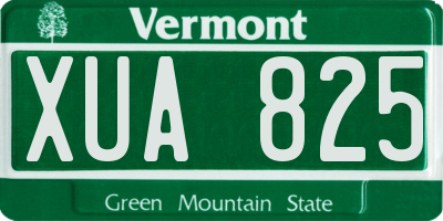 VT license plate XUA825