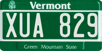 VT license plate XUA829
