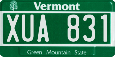 VT license plate XUA831
