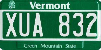 VT license plate XUA832