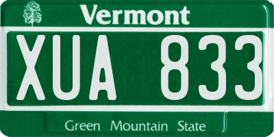 VT license plate XUA833