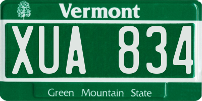 VT license plate XUA834
