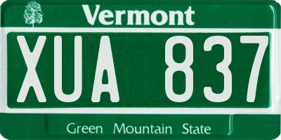 VT license plate XUA837