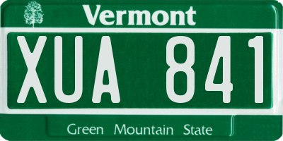 VT license plate XUA841