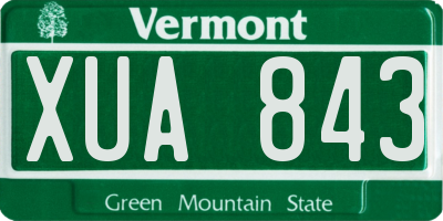 VT license plate XUA843