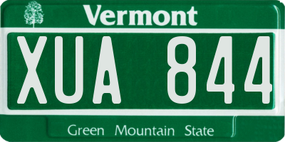 VT license plate XUA844