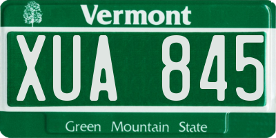 VT license plate XUA845