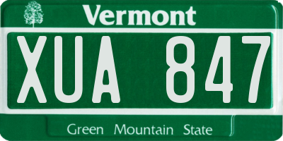 VT license plate XUA847